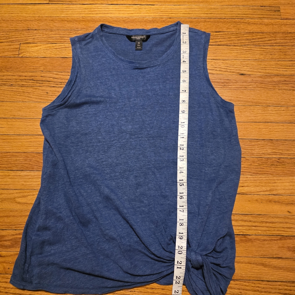 Banana Republic Navy Blue Twist-Hem Sleeveless Tank